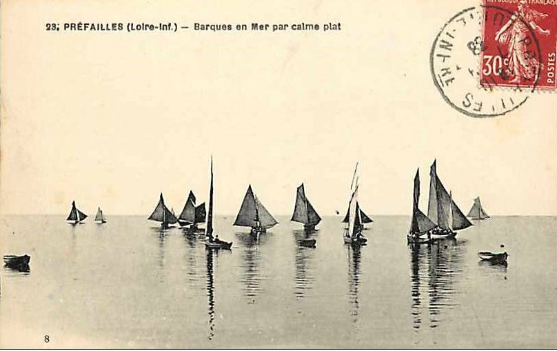 Pr�failles -Barques en mer par calme plat - Loire-Atlantique