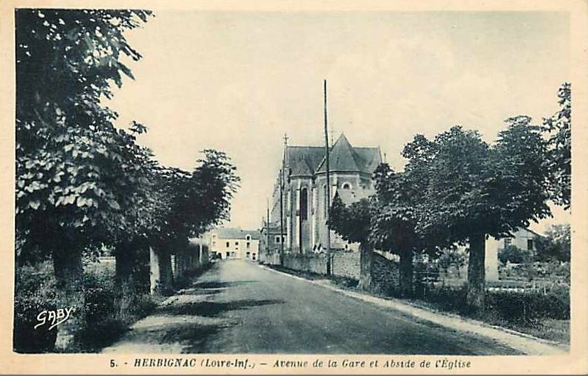 Herbignac - Avenue de la Gare et Abside de l
