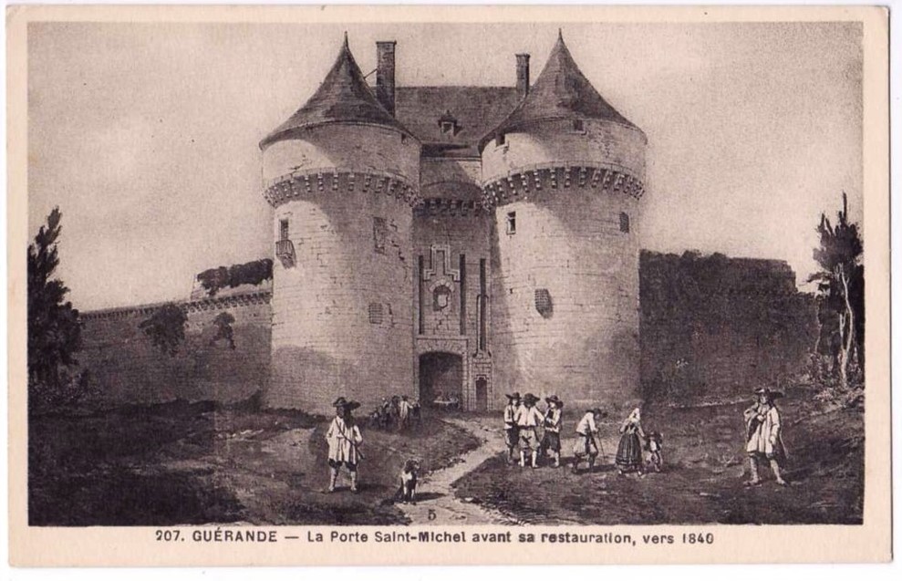 Gu�rande - La Porte Saint-Michel avant sa restauration , vers 1840 - Loire-Atlantique