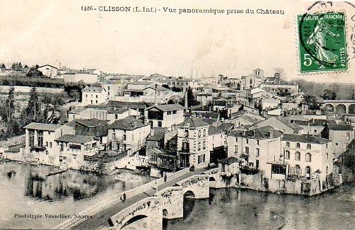 Clisson - Vue panoramique prise du Ch�teai, 1908 - Loire-Atlantique