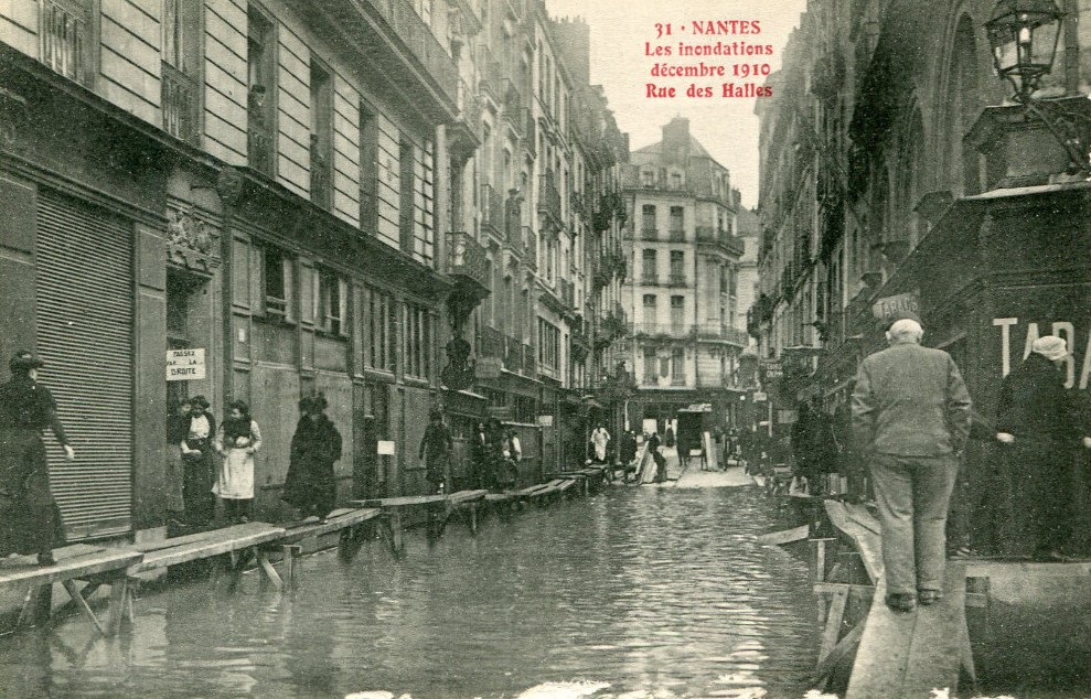 Nantes - Inondations de 1910 - Rue des Halles - Loire-Atlantique