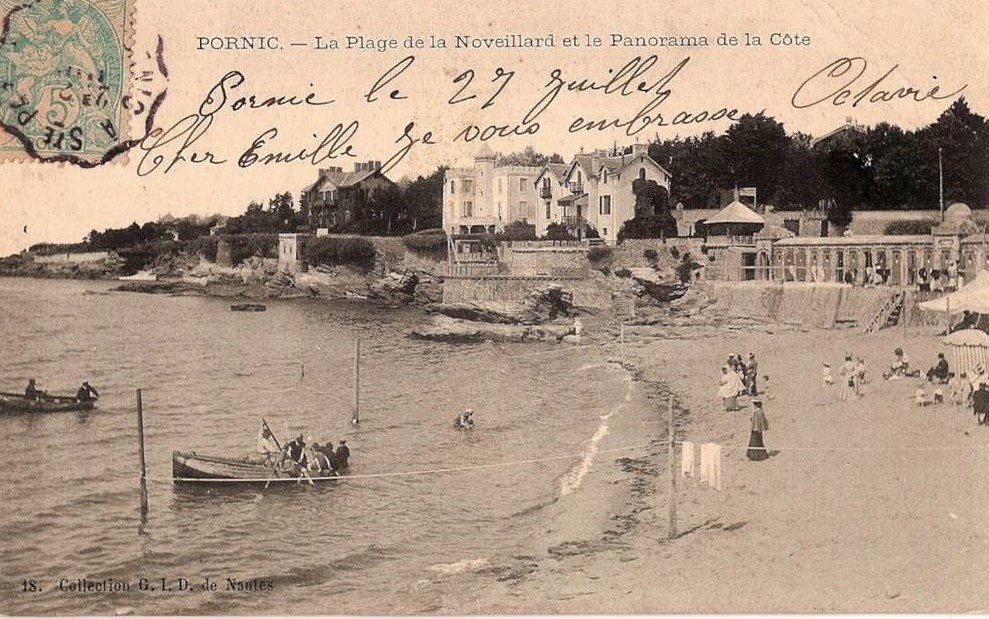 Pornic - 1911 - La Plage de la Noveillard et le Panorama de la C�te - Loire-Atlantique
