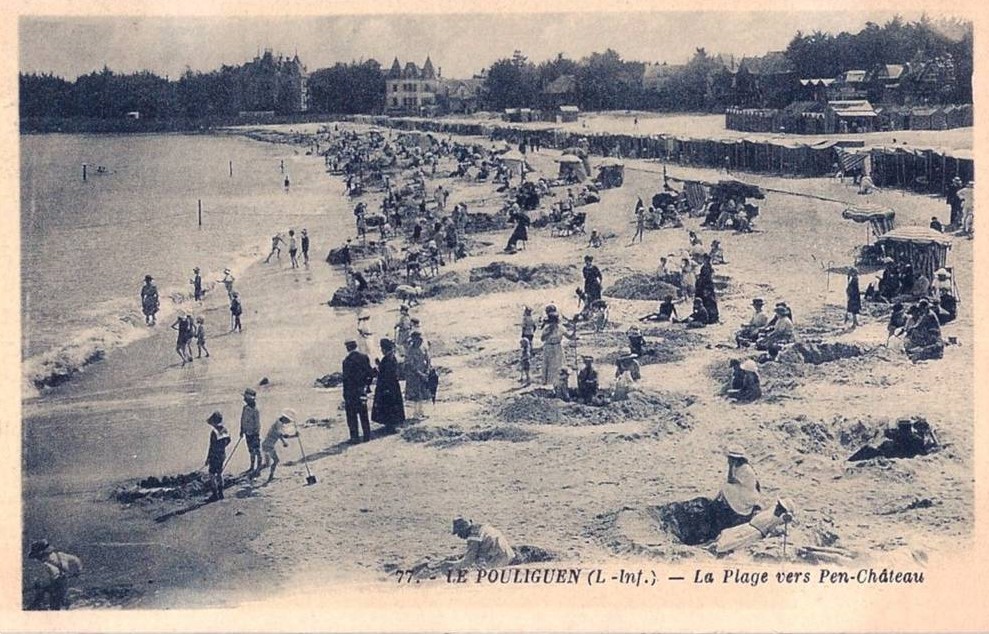 Le Pouliguen - La Plage vers Pen-Ch�teau - Loire-Atlantique