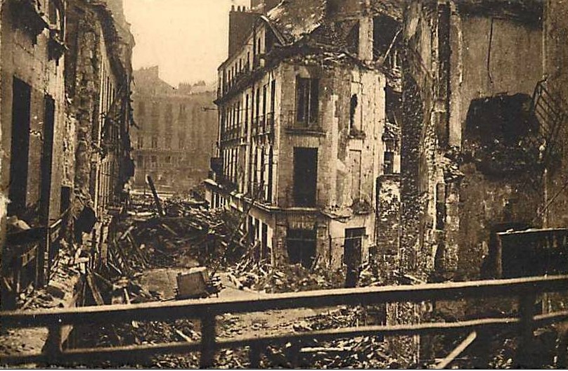 Nantes - Apr�s les bombardements - Rue de l