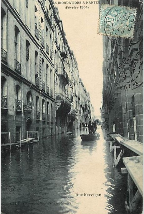 Inondations de Nantes 1904 - Rue Kervegan - Loire-Atlantique