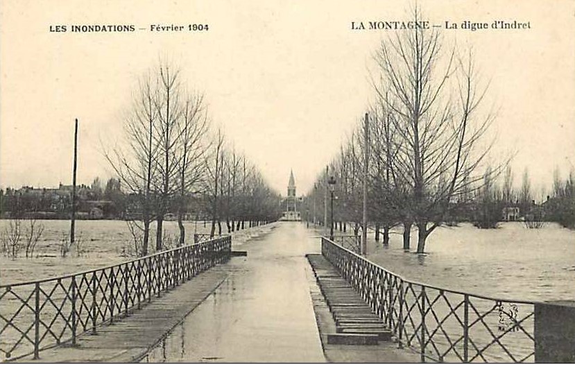 Inondations fevrier 1904 - La Montagne - La digue d