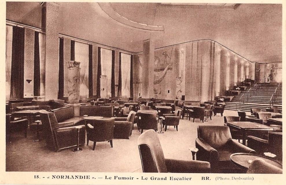 Saint-Nazaire - Paquebot Normandie - Le Fumoir - Le Grand Escalier - Loire-Atlantique