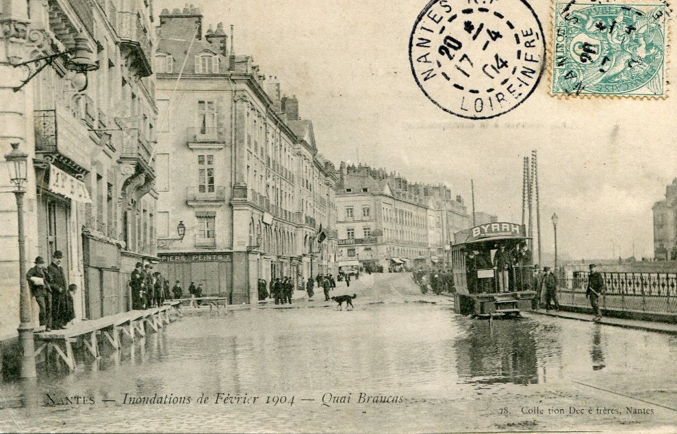 Nantes - Inondation 1904 -Quai Braucas - Loire-Atlantique