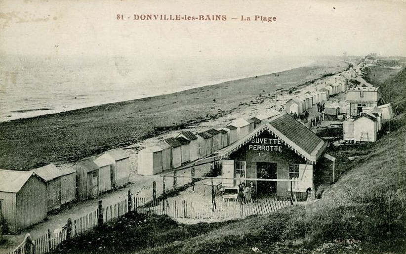 DONVILLE-LES-BAINS - La plage (buvette PERROTTE)  - Manche (50) - Normandie