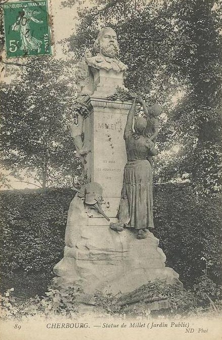 Cherbourg - Statue de Millet (Jardin public) - Manche (50) - Normandie