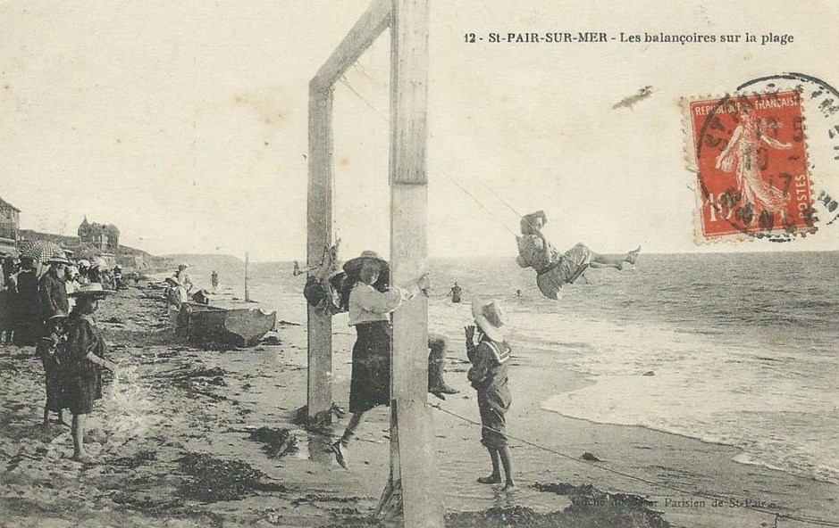 Saint-Pair-sur-Mer - Les Balançoires sur la Plage - 1917 - Manche (50) - Normandie