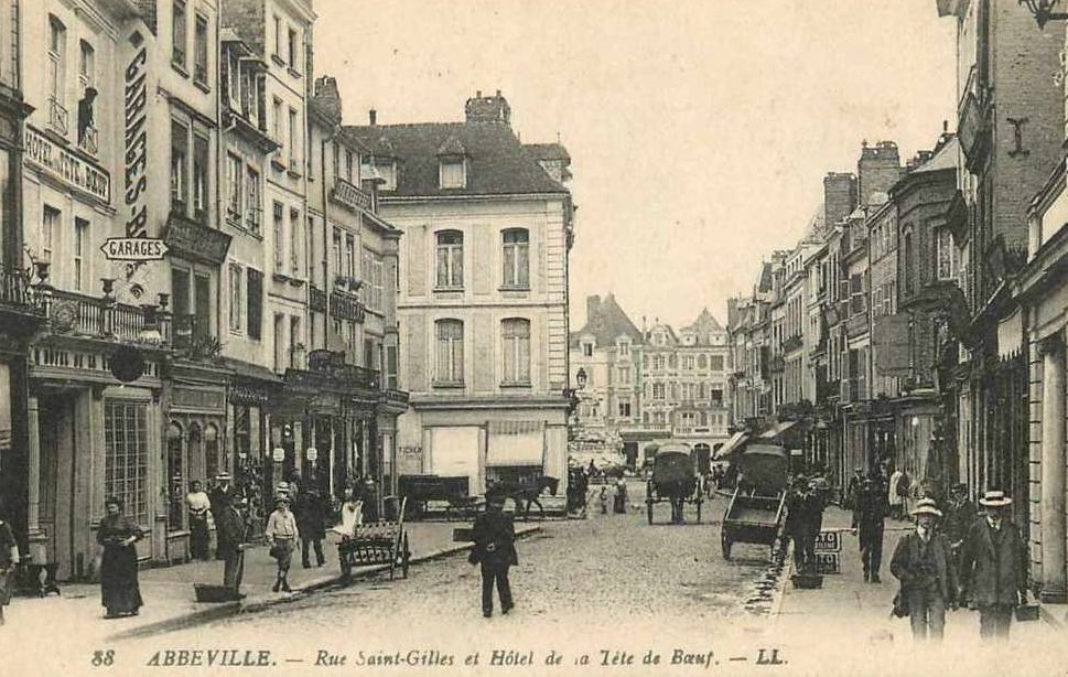 ABBEVILLE : Rue Saint-Gilles et H�tel de la T�te de B�uf