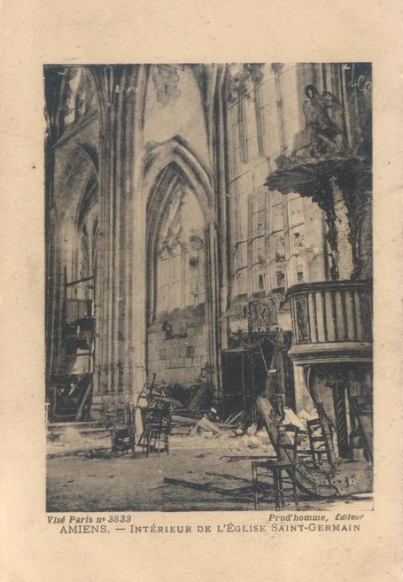 AMIENS : Int�rieur de l'�glise Saint-Germain (1919)