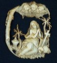  Sainte madeleine en prire, bas relief en ivoire 