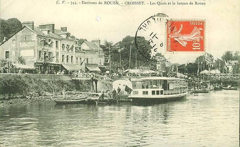 Croisset - Les Quais et le Bateau de Rouen