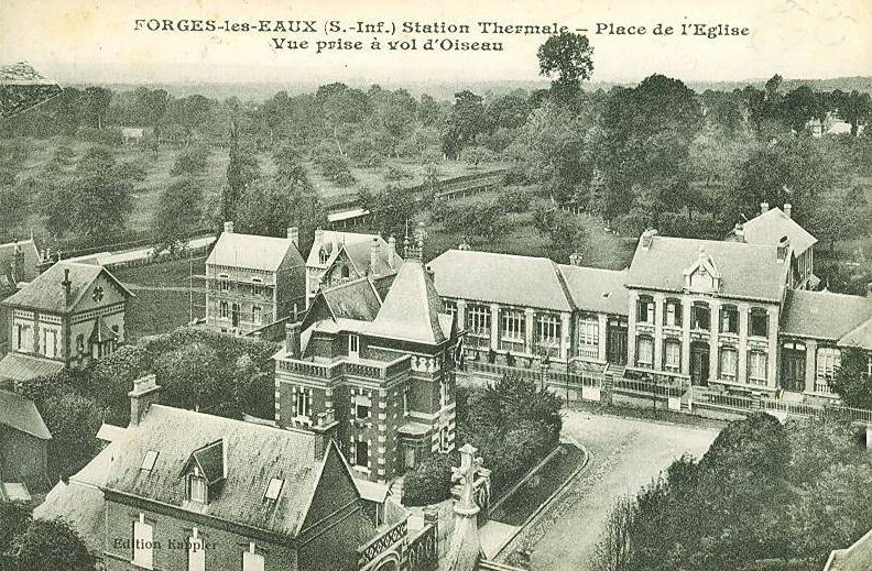 Place de l'�glise<br>Vue prise � Vol d'Oiseau