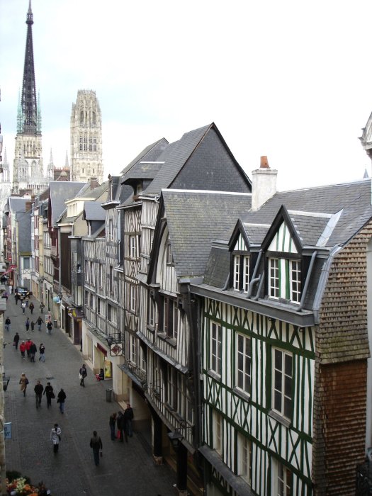 La rue du Gros-Horloge vue du beffroi