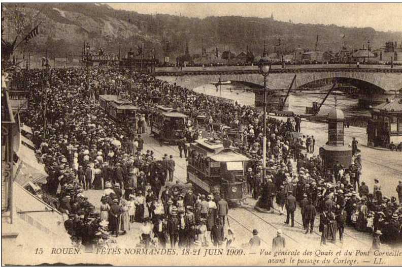 F�tes Normandes - juin 1909 - Vue G�n�rale des Quais et de Pont Corneille