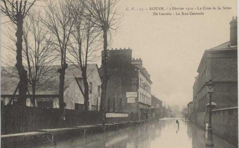 La Crue de la Seine - 2 f�vrier 1910 -  Ile Lacroix - Rue Centrale