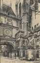 Le Gros-Horloge, la maison du Gouverneur et la fontaine. - Rouen