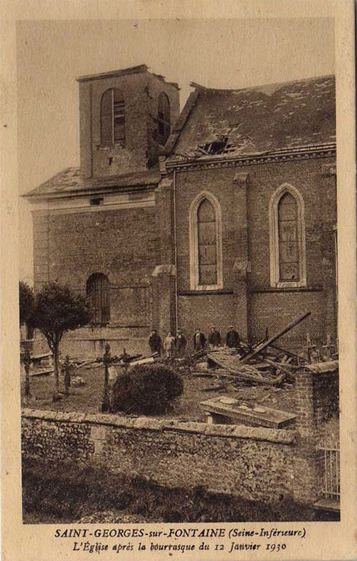 L'Eglise après la Bourrasque du 12 janvier 1930