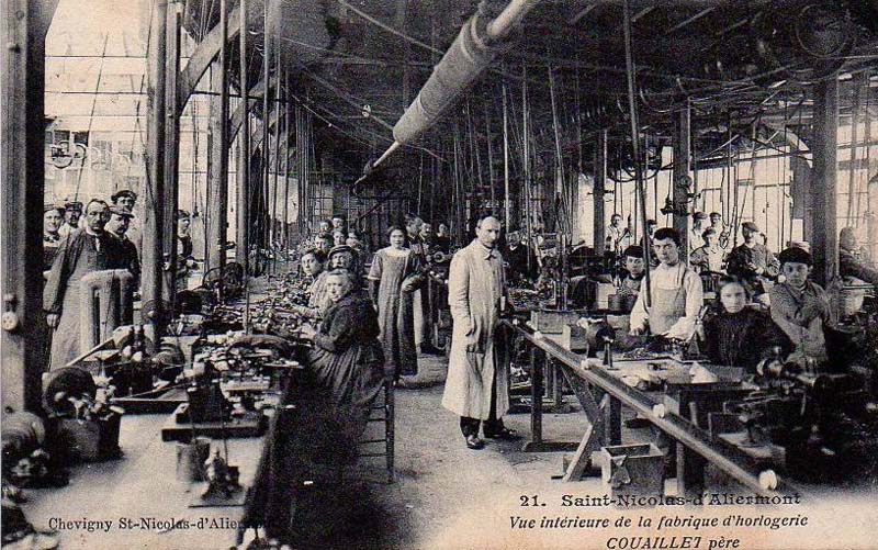 Vue intérieure de la fabrique<br>d'horlogerie Couaillet