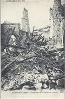 Lassigny - 1917 - Retraite Allemande - Intrieur de l\'glise en Ruines