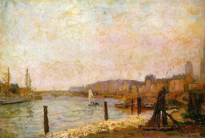Vue de Rouen en hiver