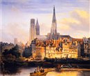 Le quai de Paris  Rouen, peint en 1839