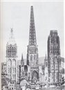 La cathédrale de Rouen vers 1850 avant l\'achèvement de la flèche